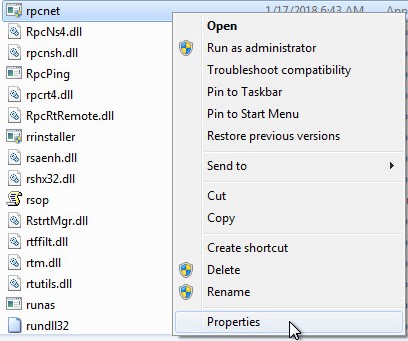 rpcnet.exe Properties