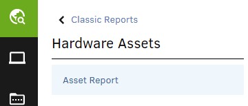 Asset Report option