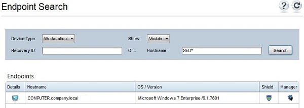 Searching for and then locating an endpoint