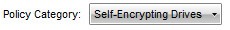 Policy Category set to Self-Encrypting Drives