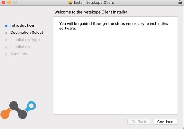 Netskope Client installer welcome screen