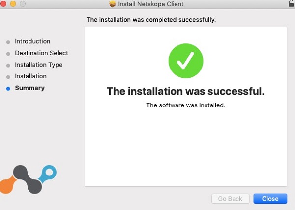 Schermata di installazione del client Netskope