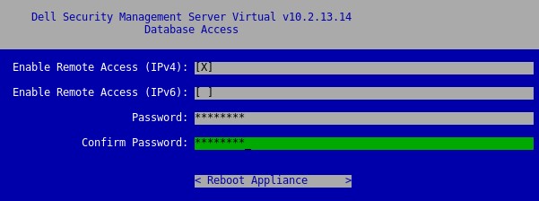 Menyn Database Access (databasåtkomst)