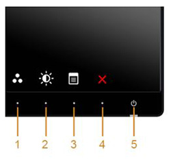 Front panel option buttons for the U2415 monitor