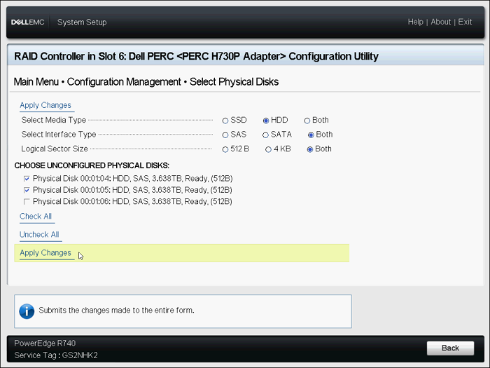 How to create a Virtual Disk on a Dell Raid Controller Series 10 and 11