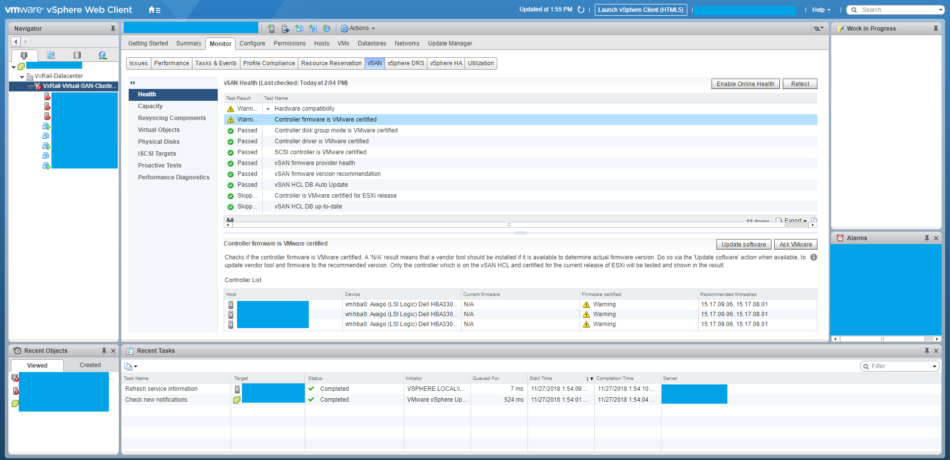 VxRail When upgrading Dell nodes to 4.5.x or 4.7.x, the vSAN Health