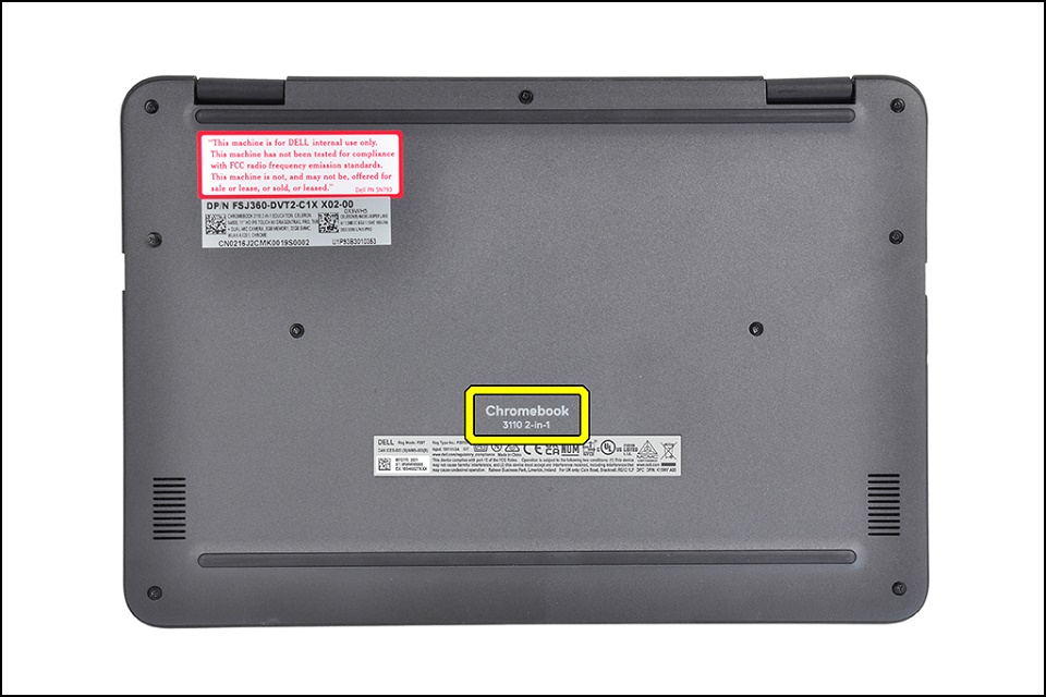 Chromebook 3110 Bottom Cover Model Information