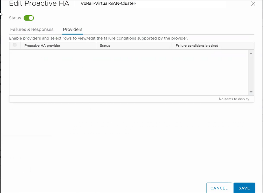 Dell EMC VxRail: vSphere UI shows Proactive HA feature is disabled on ...