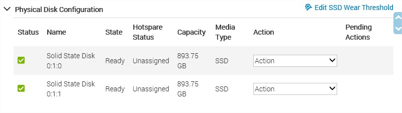 Configuration de disques physiques antérieurs à 5.10.00.00