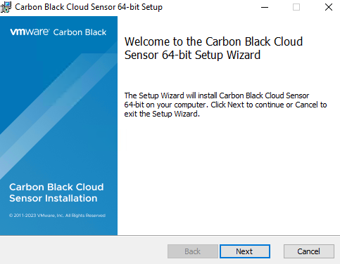 Installatiewizard Carbon Black Cloud Sensor