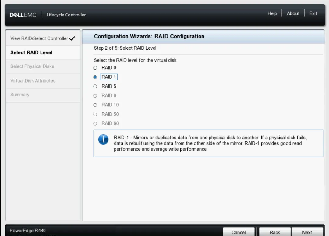 通过F10 Lifecycle Controller创建阵列的方法 Dell 中国