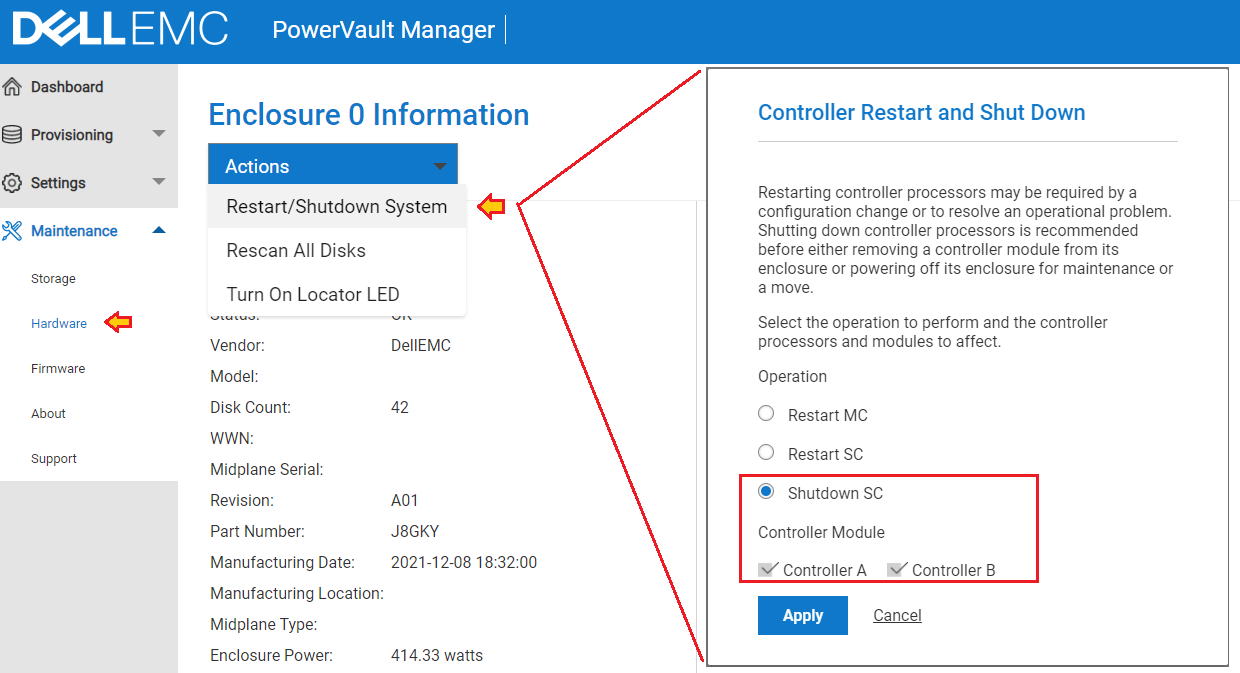 PowerVault ME5 Alert "The bundle install is message when