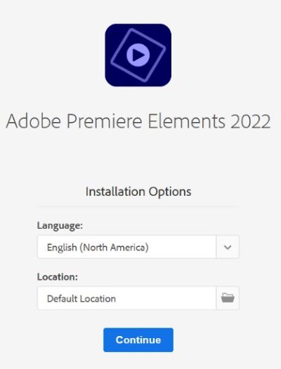 Update language and click continue