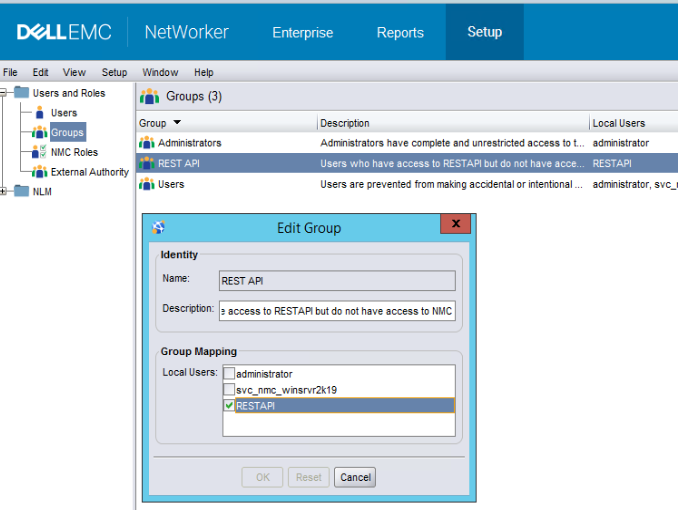 NetWorker: How to create a local REST API only user | Dell Indonesia