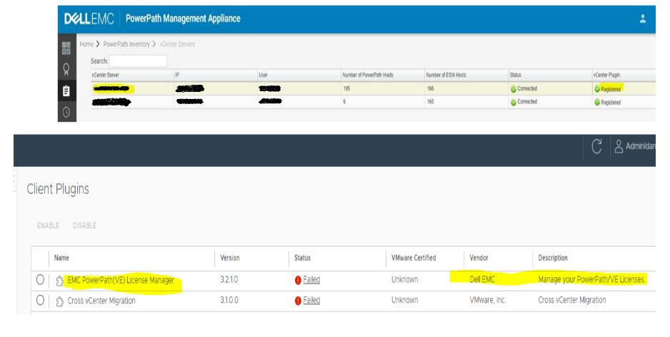 PowerPath Management Appliance: vCenter Plugin in PPMA shows as ...