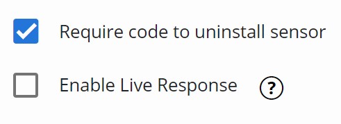 Require code to uninstall sensor