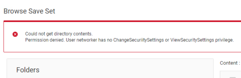 Failure obtained in the recovery wizard after selecting BROWSE option