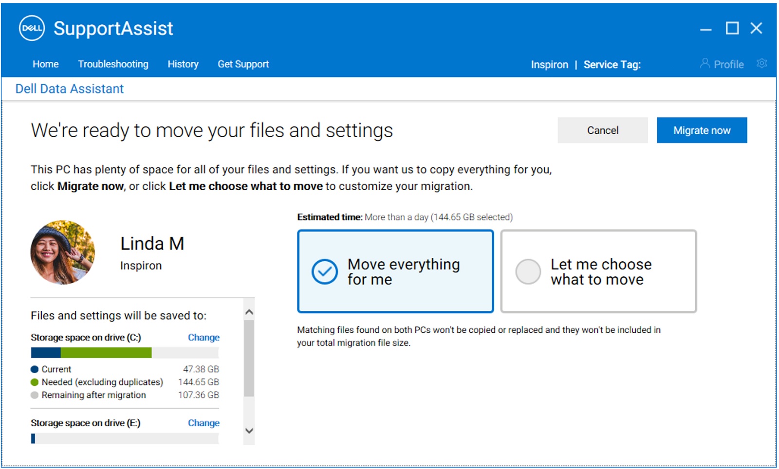 New personal computer (Select Files to Migrate)
