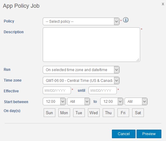 Menu App Policy Job