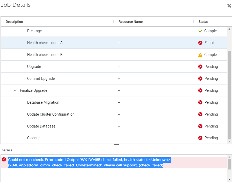 PowerStore Health Check Unable to Determine Hardware Component Health