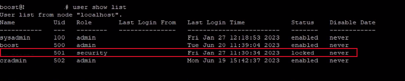 Screenshot showing locked account