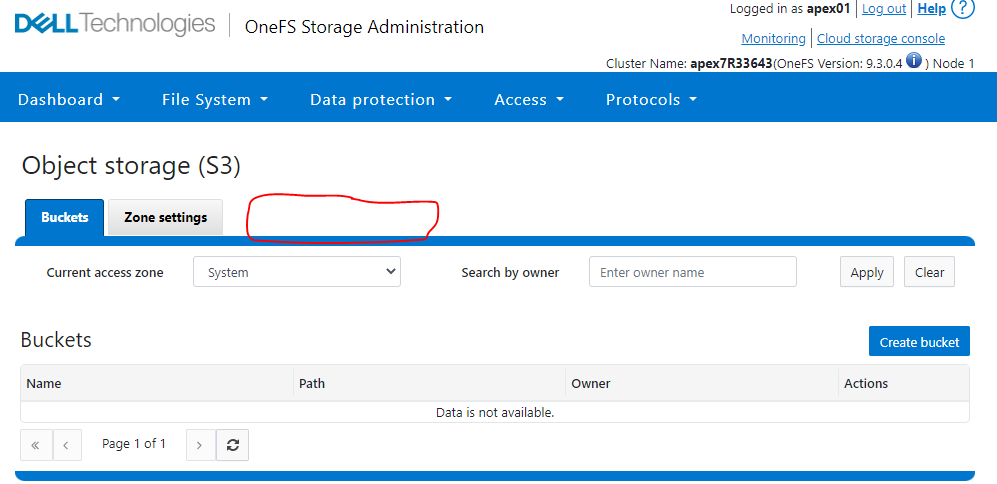 OneFS Web Unser Interface