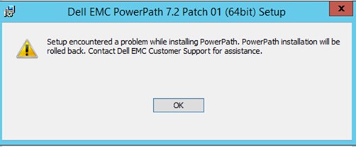 Chybová zpráva instalace PP7.2