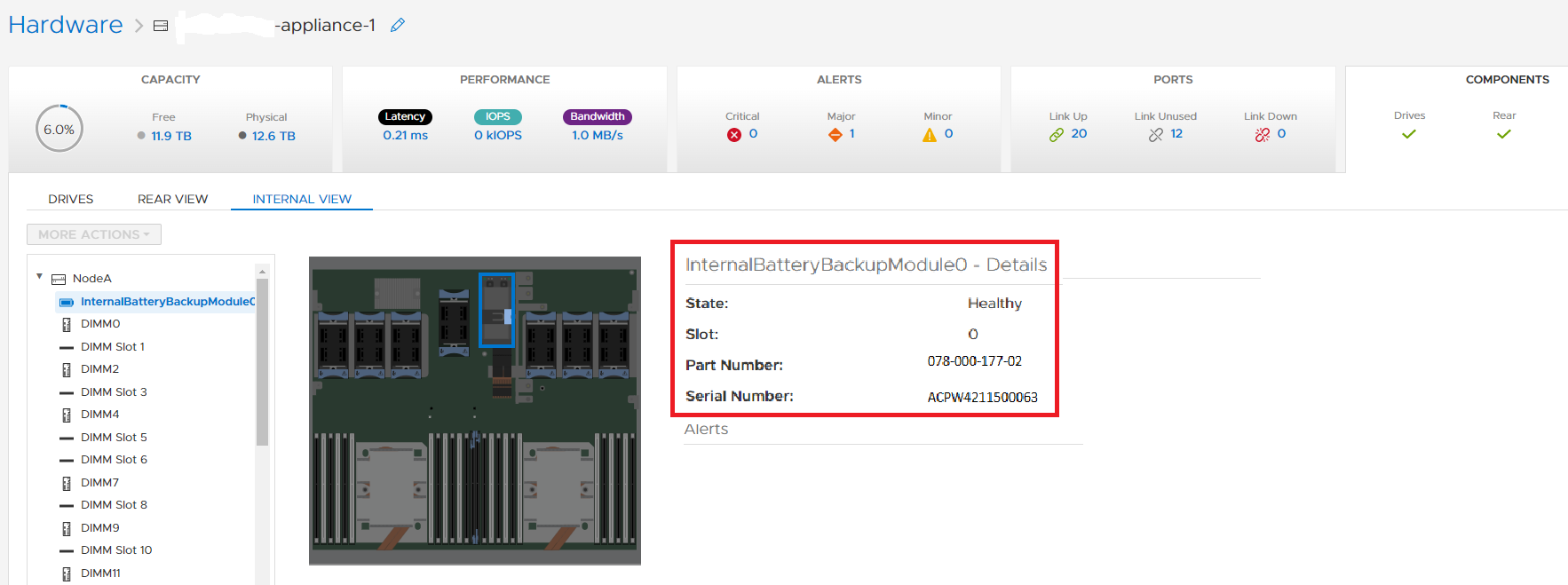 PowerStore System Health Check fails for "BBU Sensor Check node_x