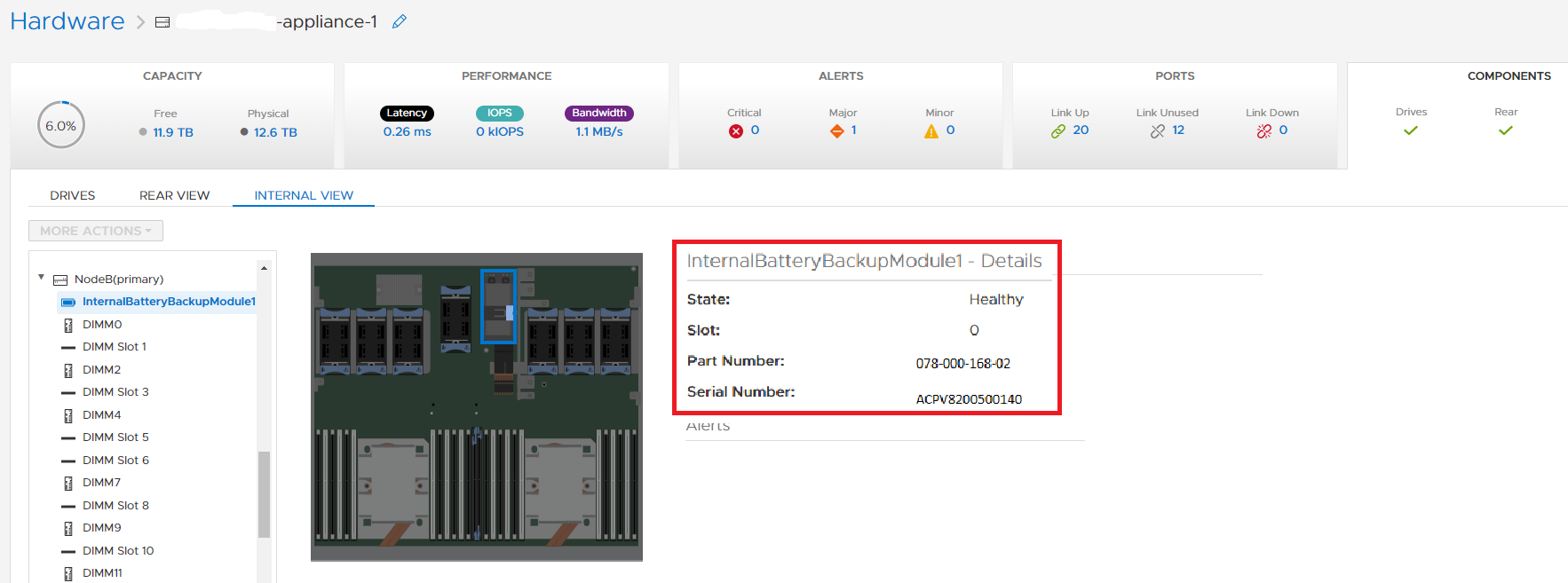 PowerStore System Health Check fails for "BBU Sensor Check node_x