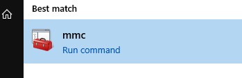 Klicken Sie auf MMC.