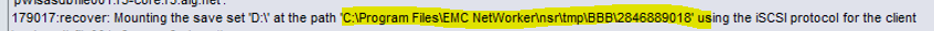 a share is created from Data domain onto Destination client. It is created as a volume and take the drive letter (G:\ here).
