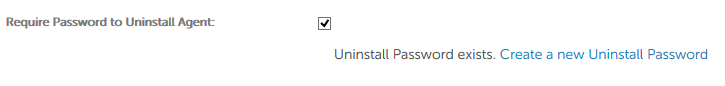 Effacer exiger le mot de passe pour désinstaller l’agent