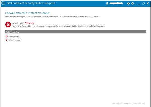 Estado del firewall y la protección web