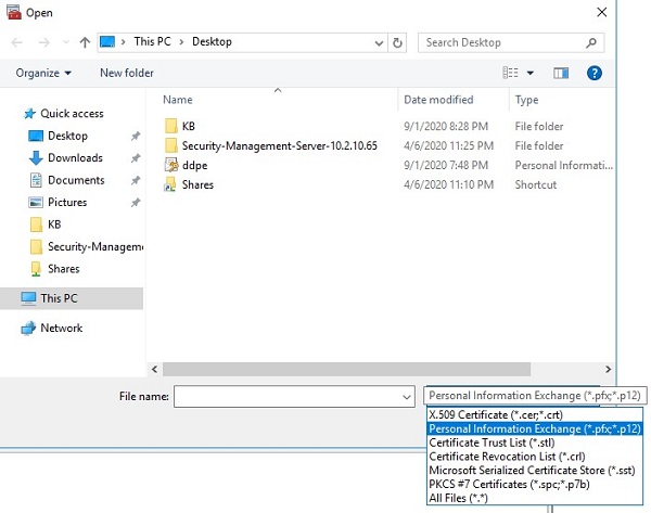 個人情報の交換(*.pfx、*.p12)