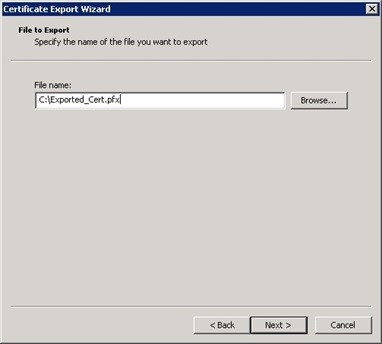Escolha o local e o nome do arquivo de exportação