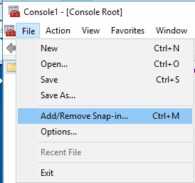 单击 Add/Remove Snap-in