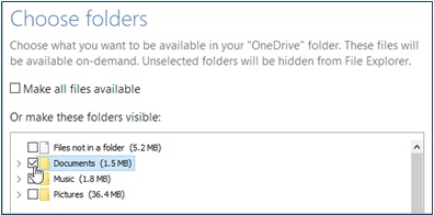 Choose folders