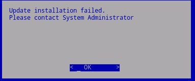 Messaggio di installazione dell'aggiornamento non riuscita
