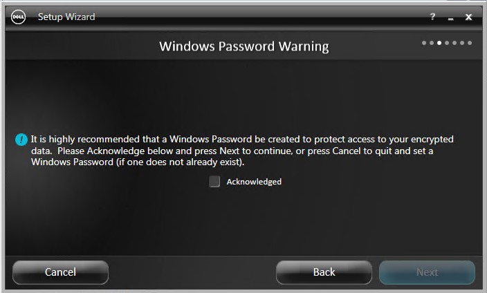 Avviso password di Windows