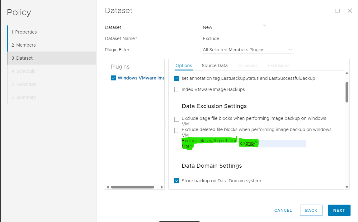 Avamar How to exclude files or directories from VMimage backup Dell US