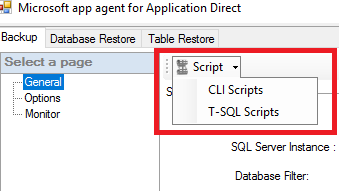 Además del plug-in de SMS, tenemos la herramienta de generador de scripts que nos permite seleccionar entre dos tipos de script:
