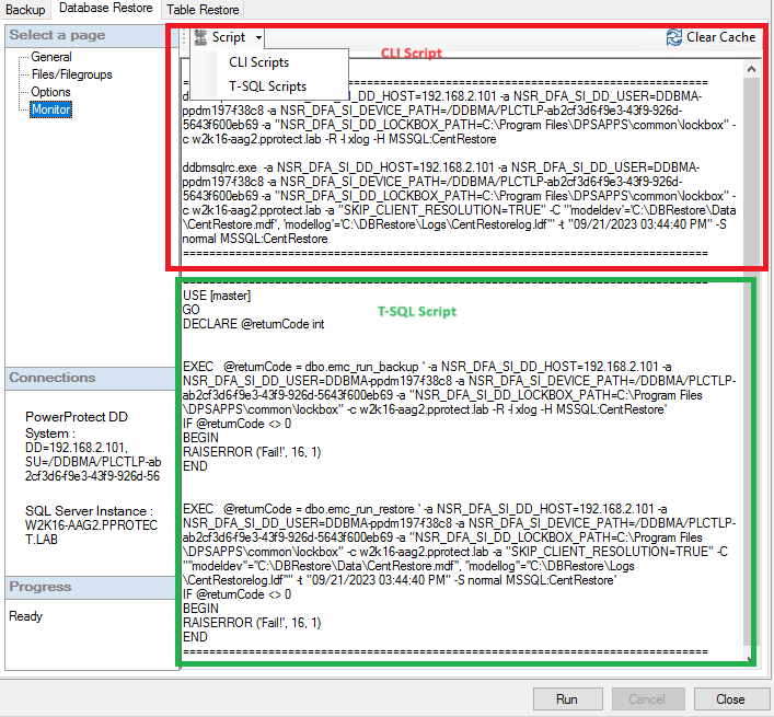 CLI 스크립트: 명령줄에서 실행할 PPDM SQL 모듈 명령줄 스크립트입니다. T-SQL 스크립트: SQL Server에서 실행할 수 있는 T-SQL 스크립트