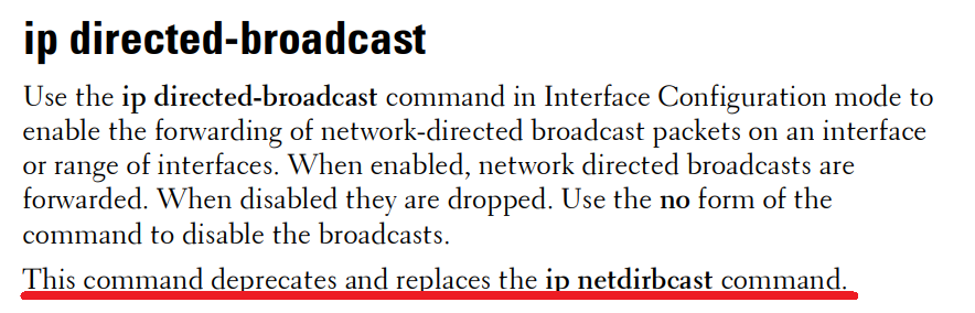 definición del comando de transmisión dirigida por IP