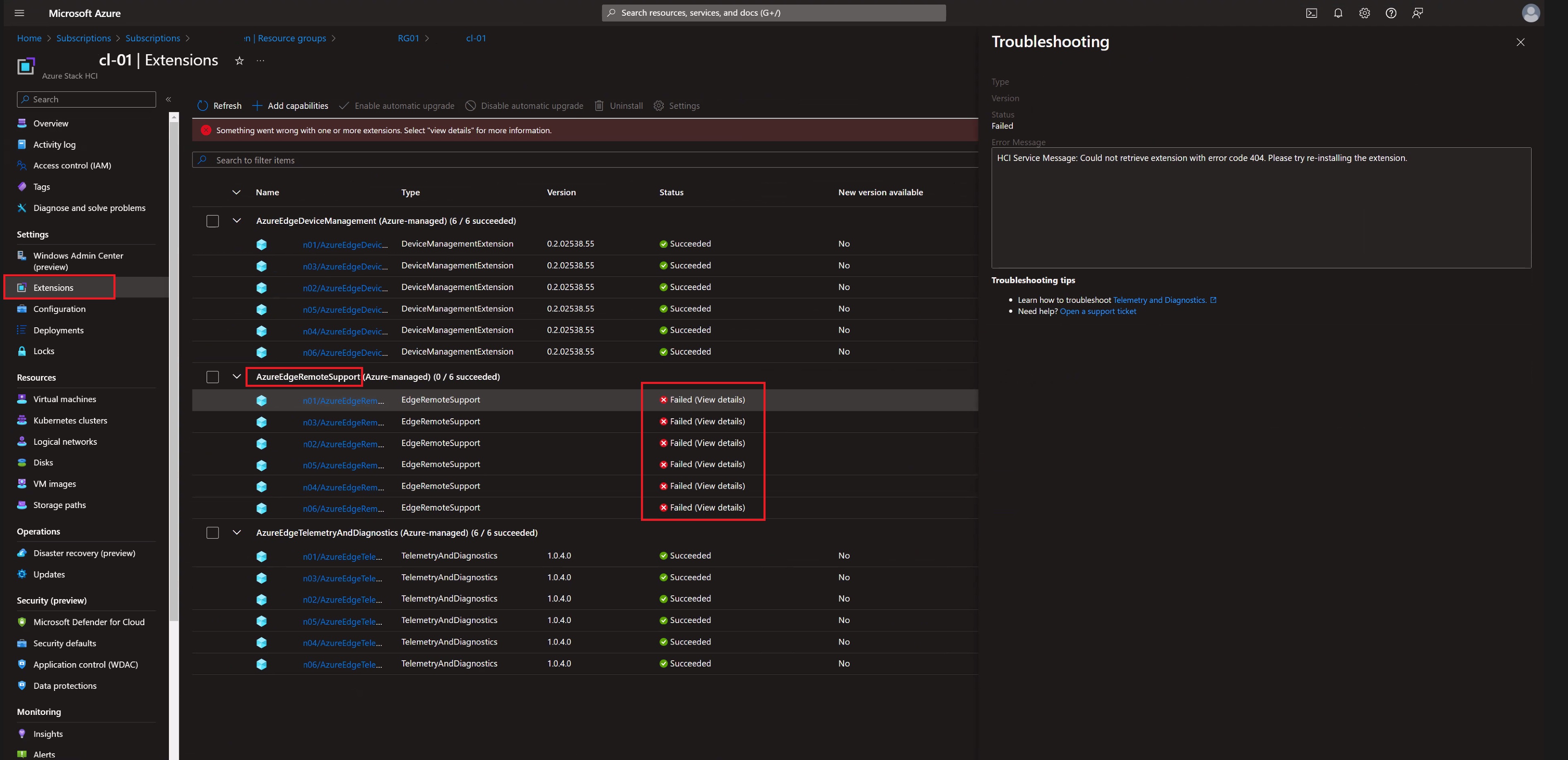Azure Portal'da Hata
