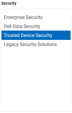 Option de sécurité Trusted Device