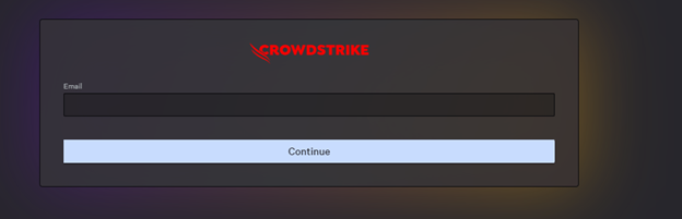 Inicio de sesión en la consola de CrowdStrike Falcon