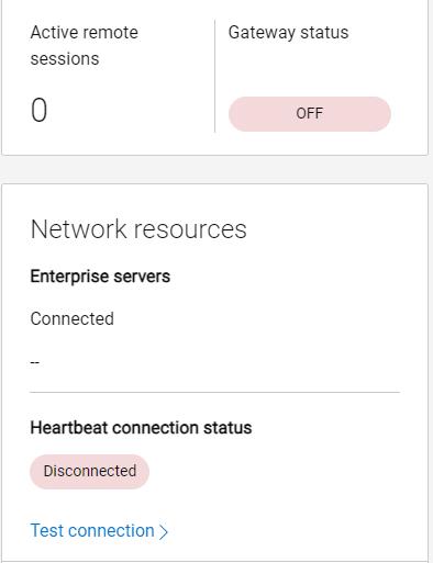 Interfaccia utente web SCG con stato disconnesso