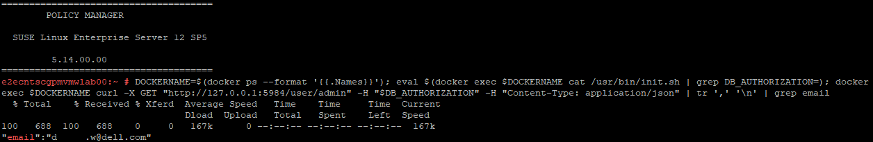 Codice SSH al momento dell'accesso a Policy Manager