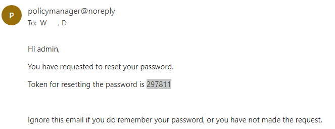E-mail con token allegato