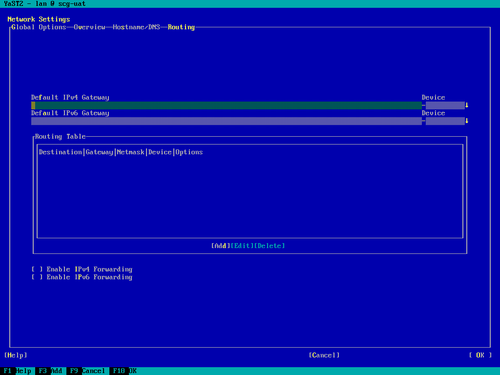 Page « Routage »